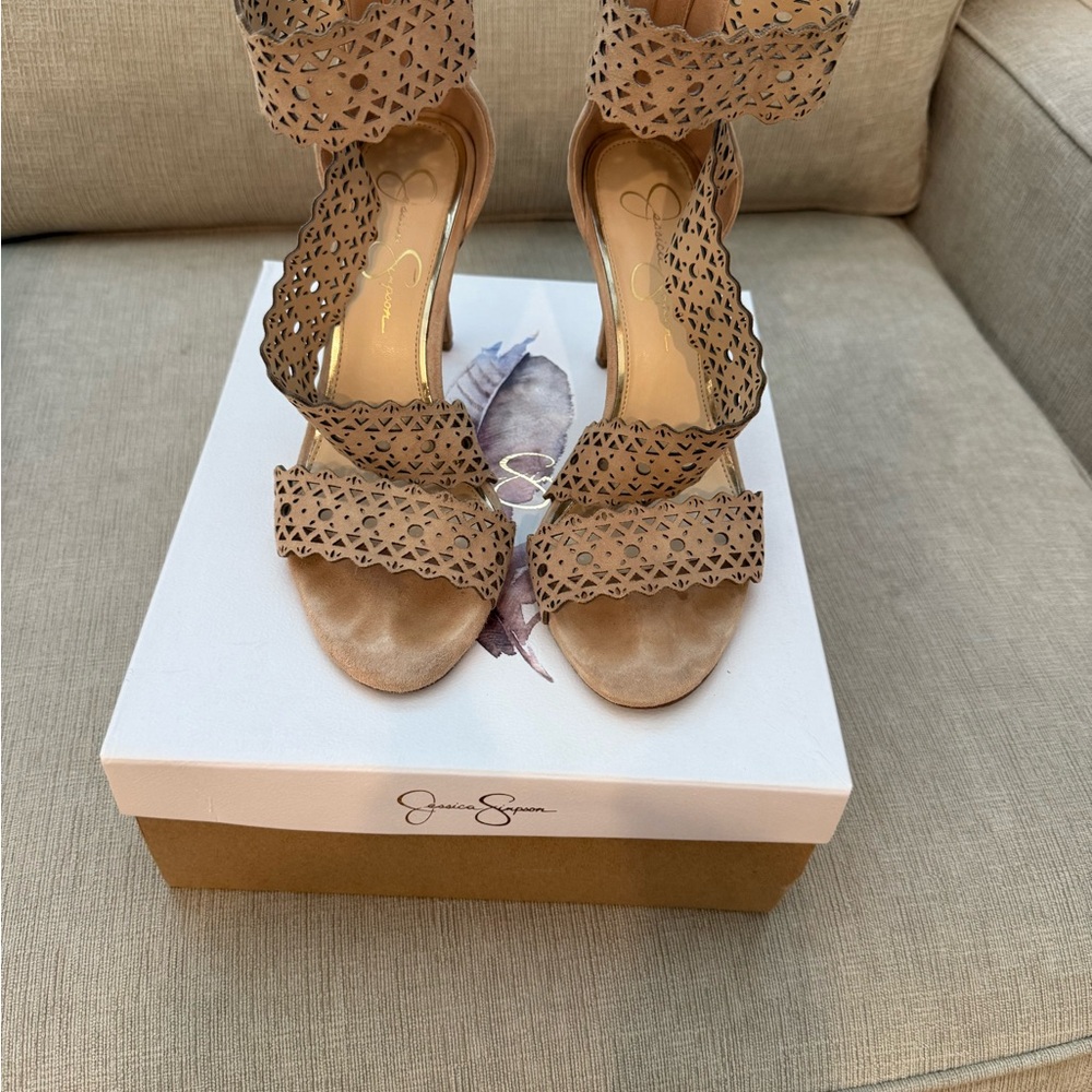 Jessica Simpson Brown Cutout Sandals